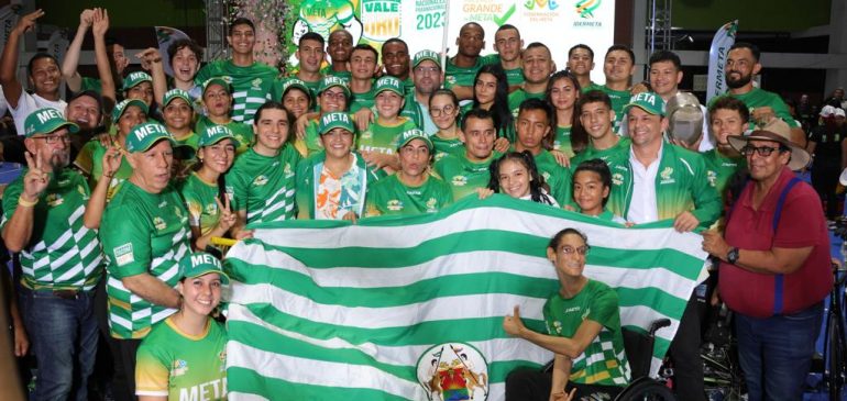 Gobernación e Idermeta entregaron la bandera y la implementación deportiva a los atletas que van a Juegos Nacionales